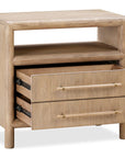 Dorsey Two Drawer USB - charging Nightstand in Granola - From Where Finds - 