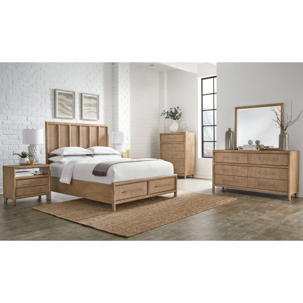Dorsey Two Drawer USB - charging Nightstand in Granola - From Where Finds - 