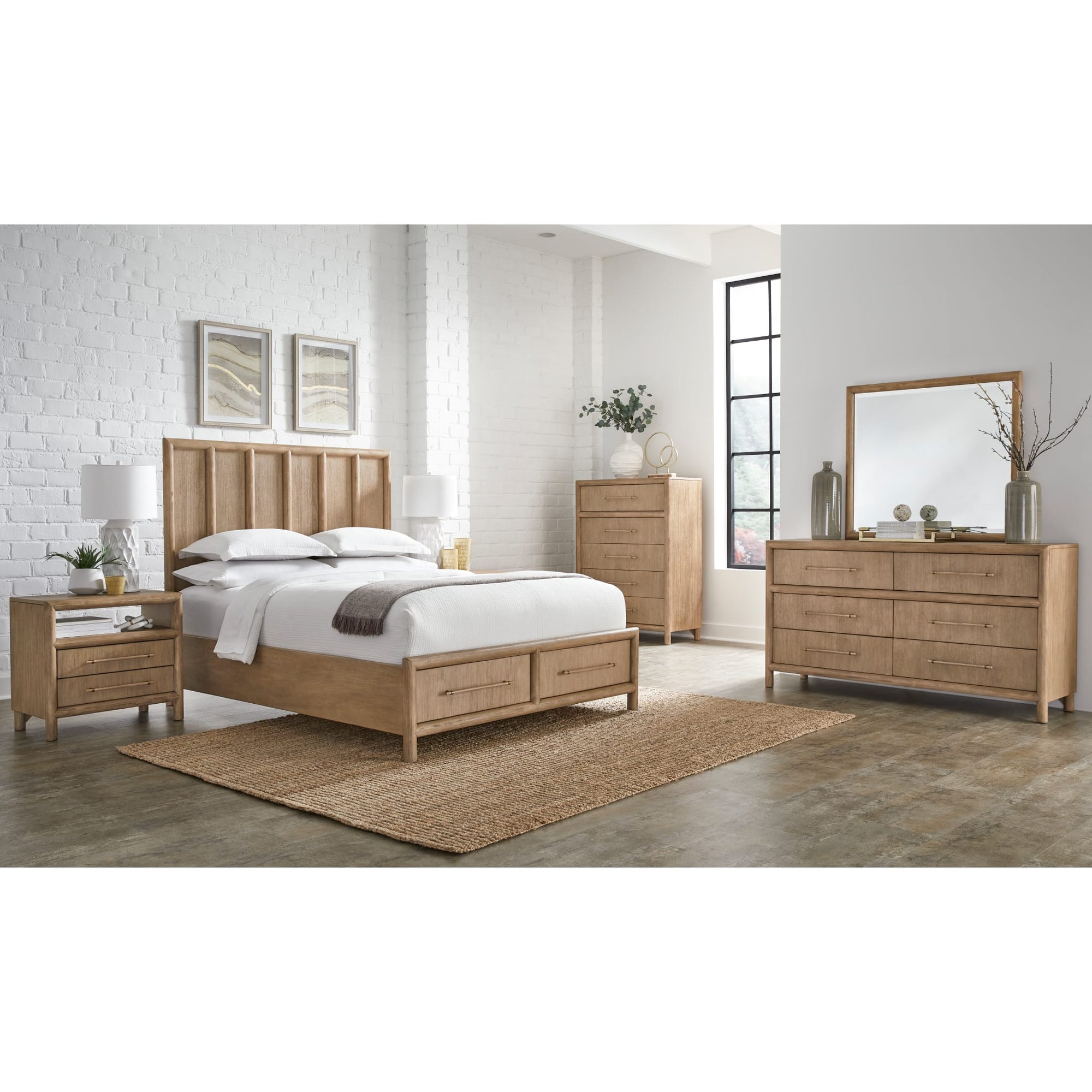 Dorsey Two Drawer USB - charging Nightstand in Granola - From Where Finds - 