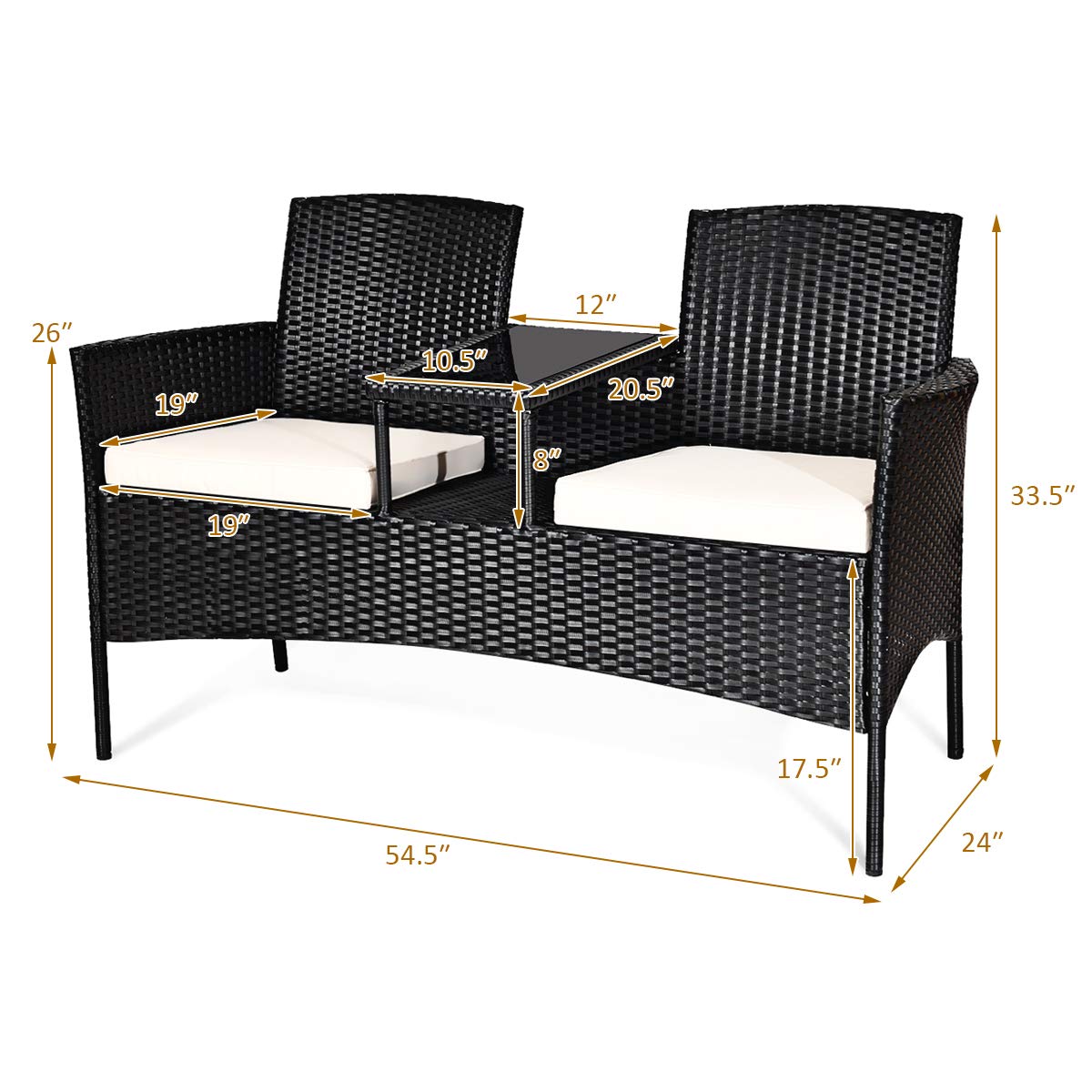 DORTALA Outdoor Patio Loveseat - From Where - 
