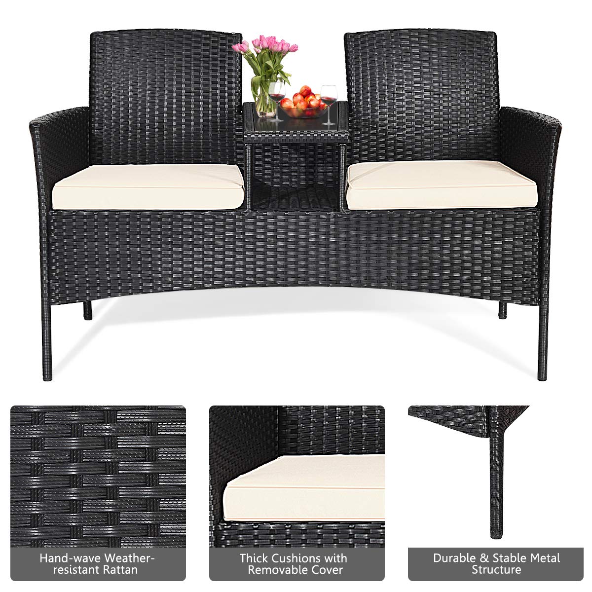 DORTALA Outdoor Patio Loveseat - From Where - 