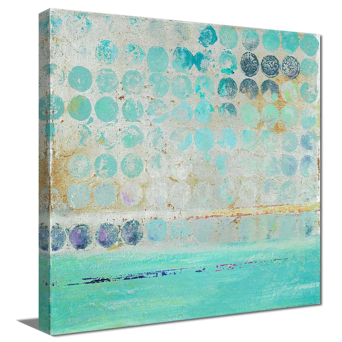 &quot;Dots On Silver&quot; Wrapped Canvas - From Where - 