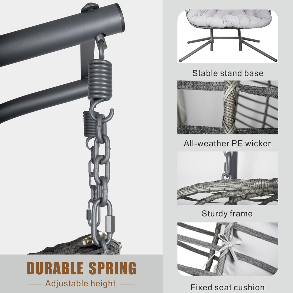 Double Hanging Egg Chair with Stand - From Where - 