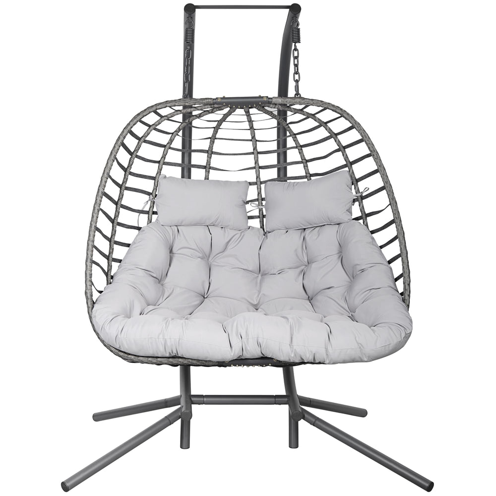Double Hanging Egg Chair with Stand - From Where - 