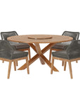 Wellspring 5-Piece Outdoor Patio Teak Wood Dining Set