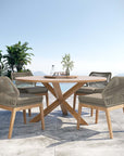 Wellspring 5-Piece Outdoor Patio Teak Wood Dining Set