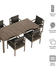 Eleni 7 Piece Outdoor Patio Teak Wood Dining Set