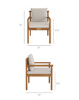 Eleni 7 Piece Outdoor Patio Teak Wood Dining Set