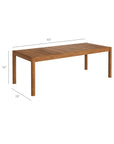 Eleni 7 Piece Outdoor Patio Teak Wood Dining Set
