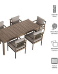 Eleni 7 Piece Outdoor Patio Teak Wood Dining Set