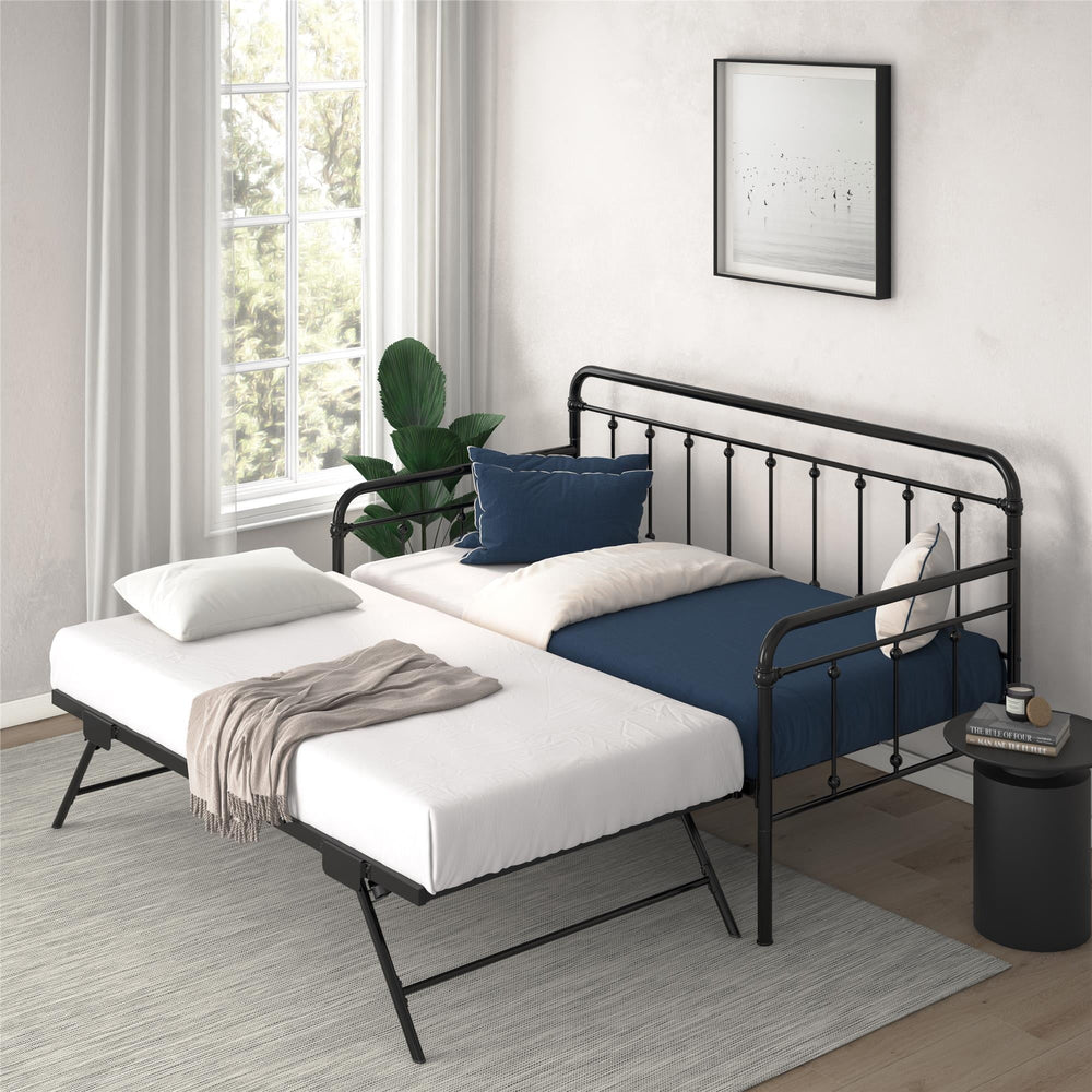 Metal Daybed with Pop Up Trundle Bed