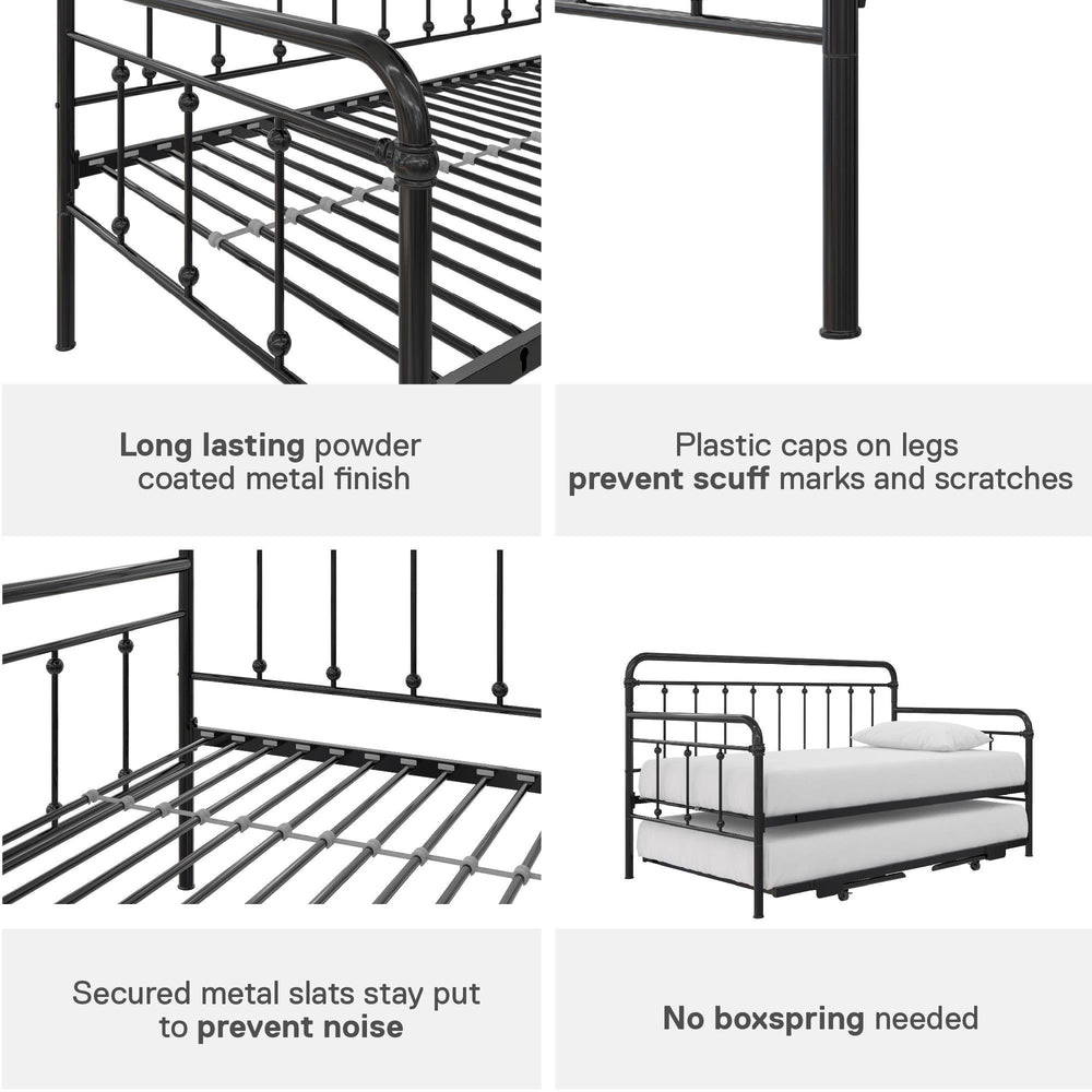 Metal Daybed with Pop Up Trundle Bed