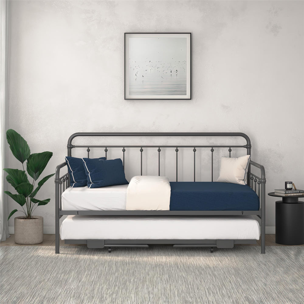 Metal Daybed with Pop Up Trundle Bed