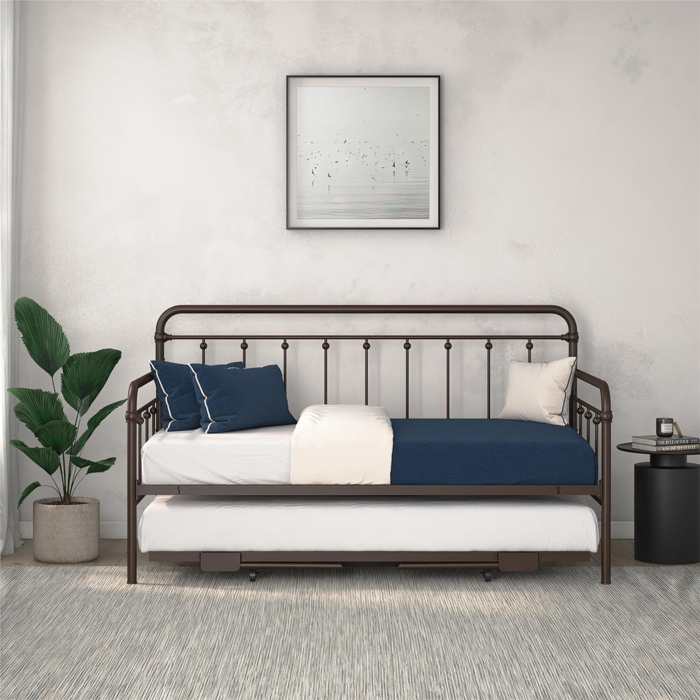 Metal Daybed with Pop Up Trundle Bed