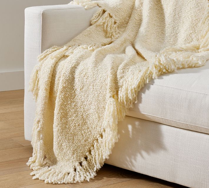 Dreamy Handwoven Fringe Throw - From Where - 