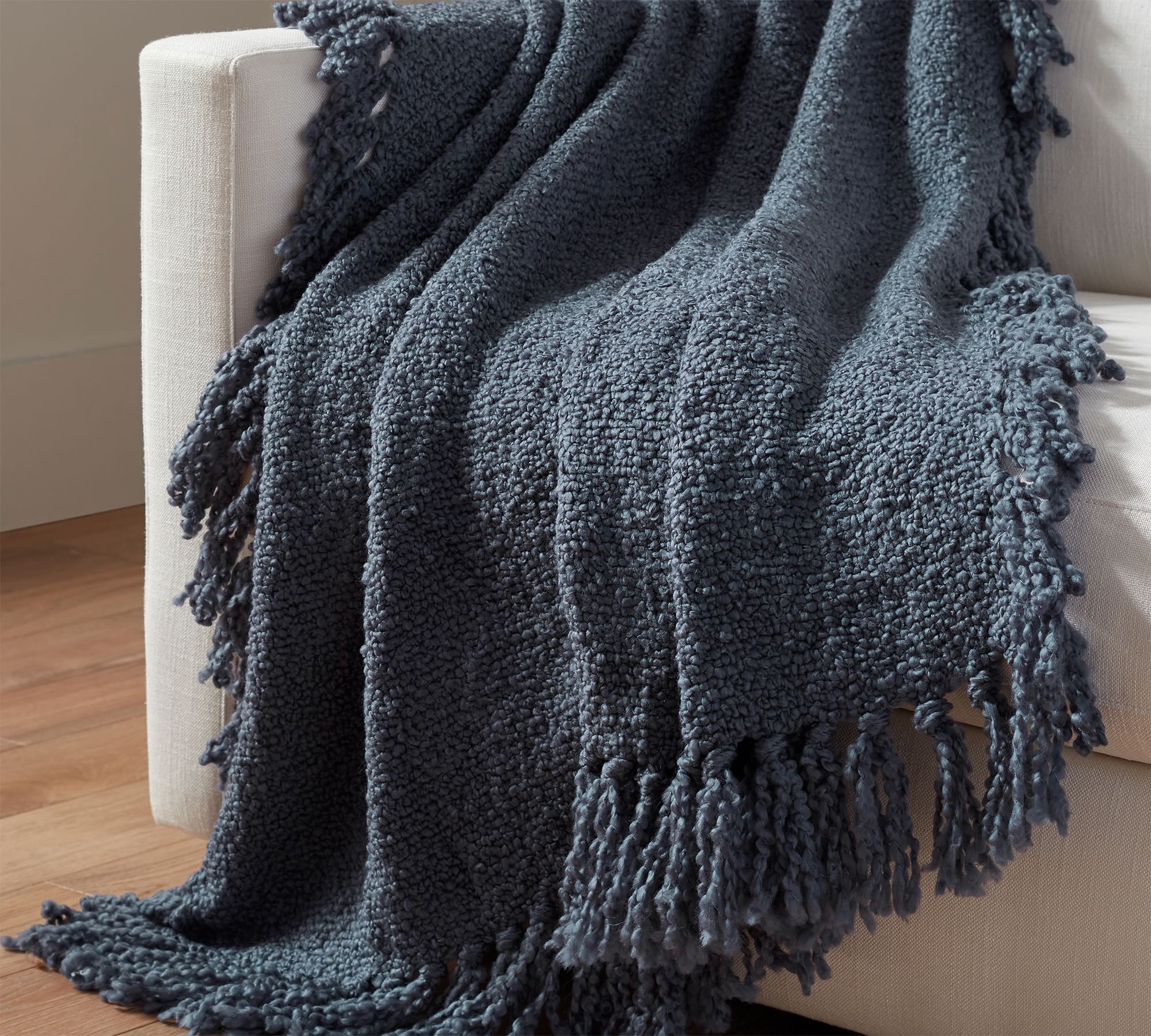 Dreamy Handwoven Fringe Throw - From Where - 