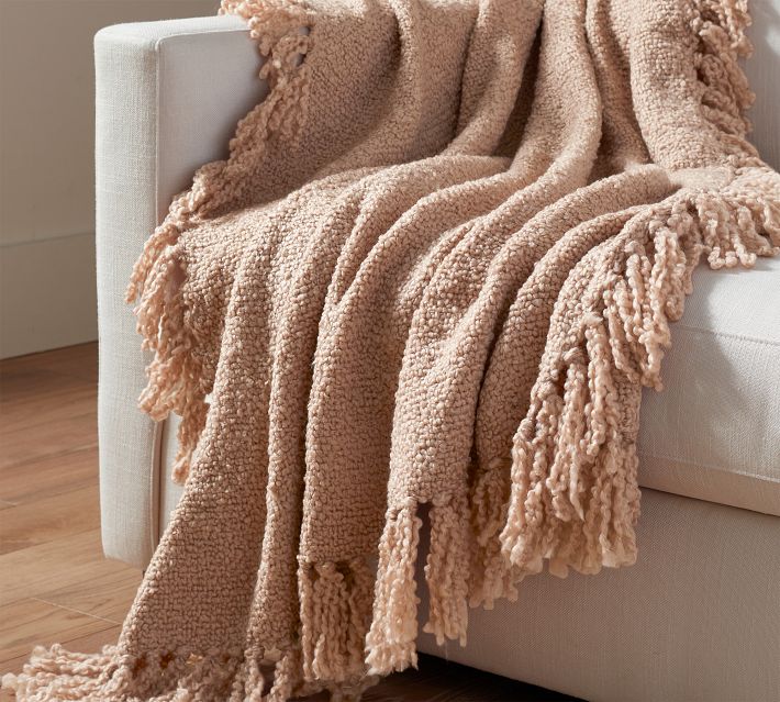 Dreamy Handwoven Fringe Throw - From Where - 