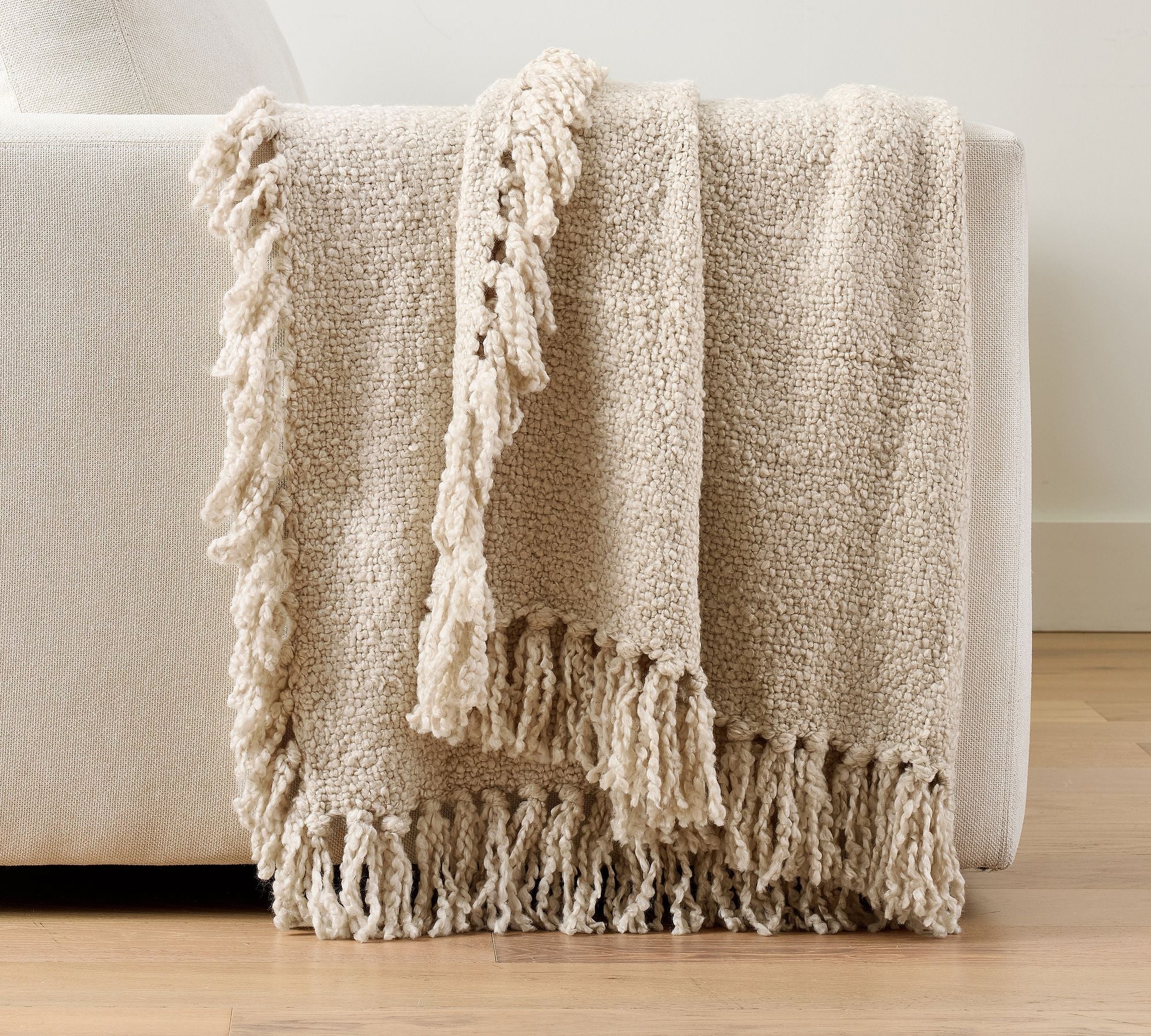 Dreamy Handwoven Fringe Throw - From Where - 