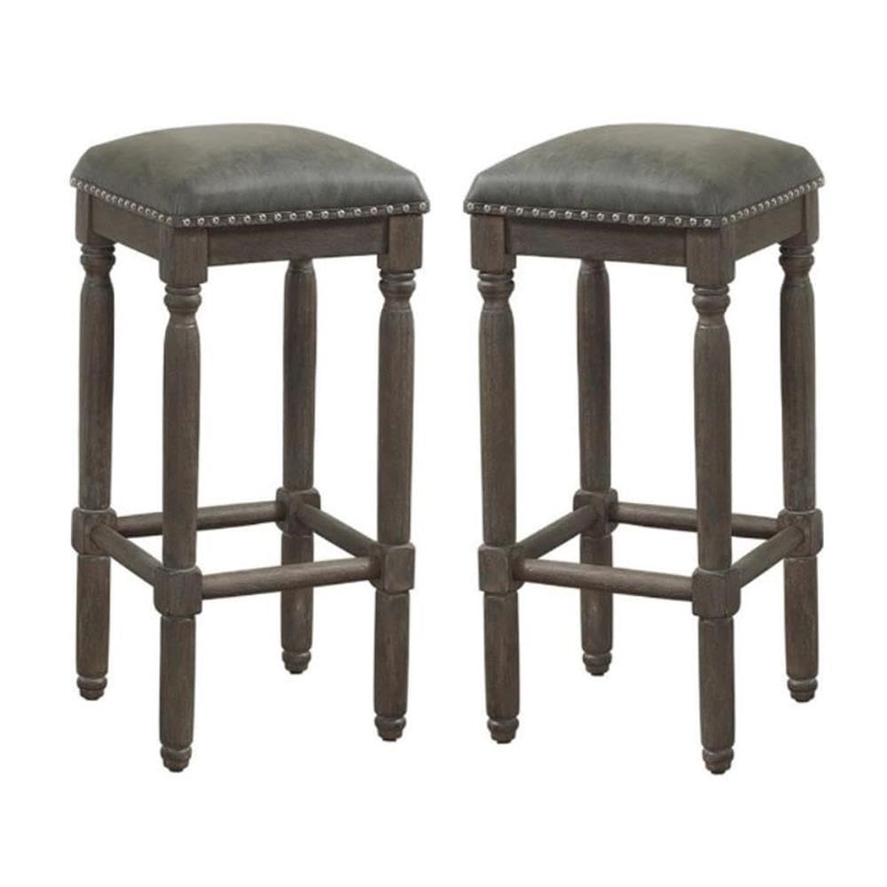 Driftwood Gray Backless Bar Stool - From Where - 