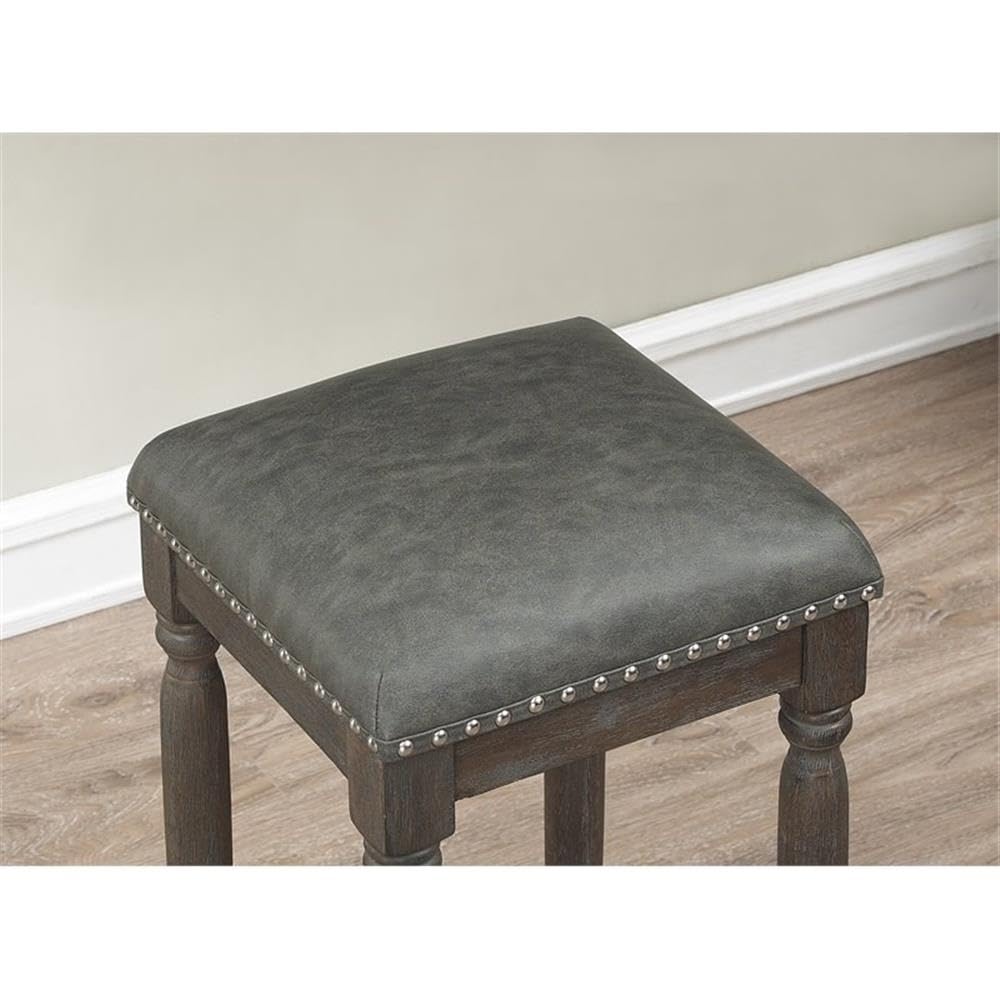 Driftwood Gray Backless Bar Stool - From Where - 