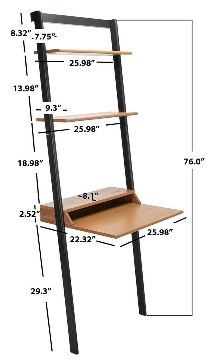 Pamella 2 Shelf Leaning Desk