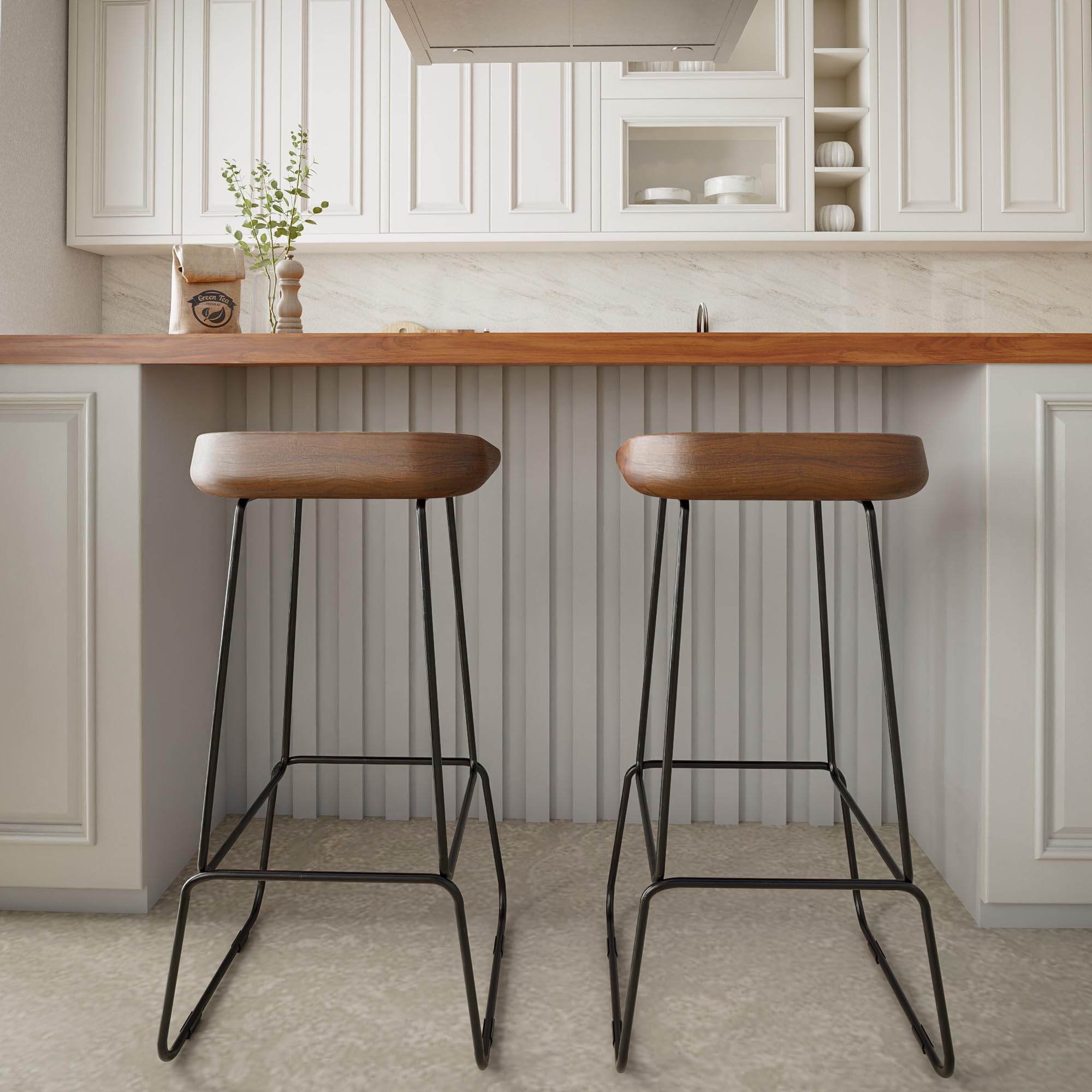 Dumas 30" Solid Wood Barstool (Set of 2) - From Where - 