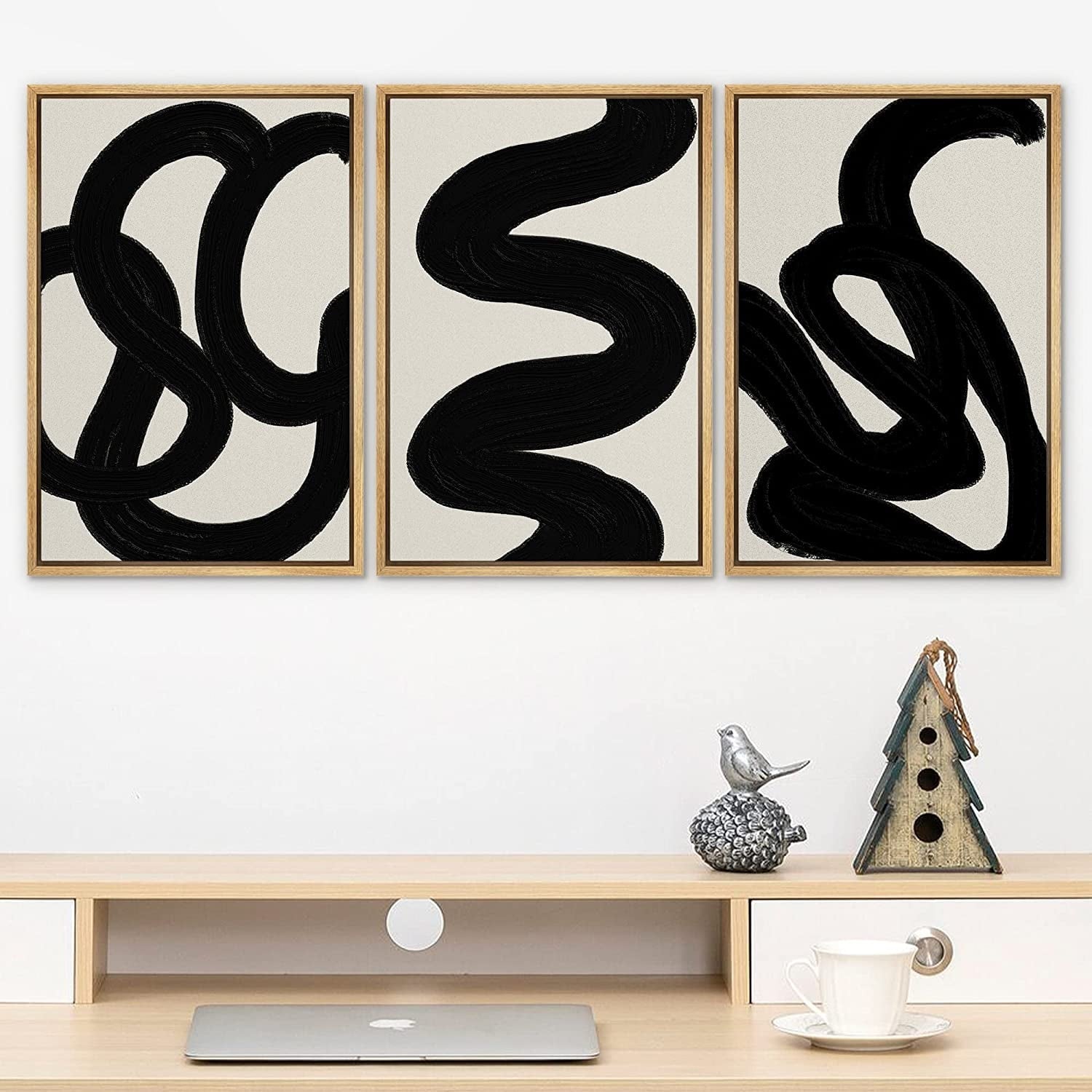 Duotone Minimal Dark Brush Stroke Wall Art - From Where - 