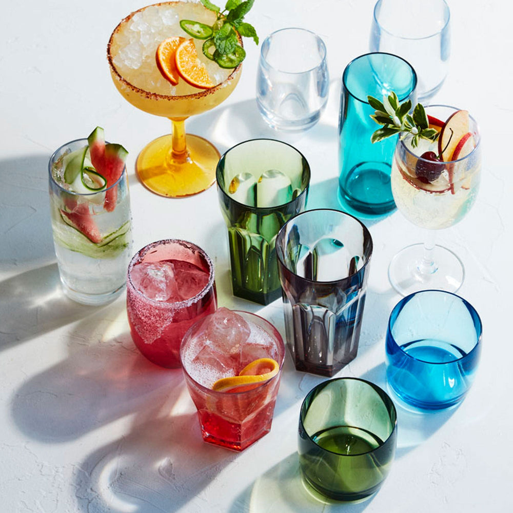 DuraClear® Tritan Outdoor Multicolored Faceted Tumblers, Set of 6 - From Where - Kitchen