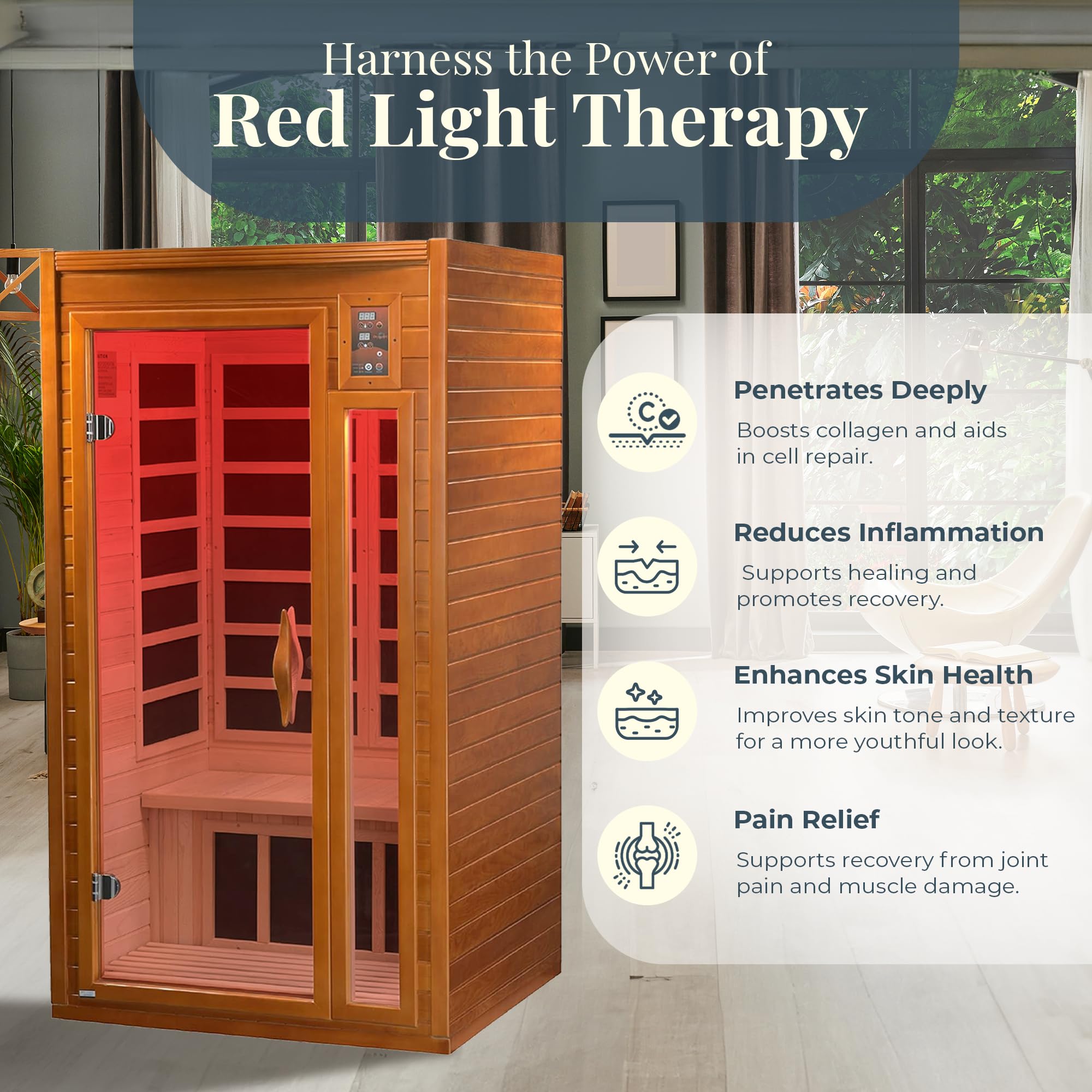 Dynamic Home Sauna with Infrared Lighting - From Where - 