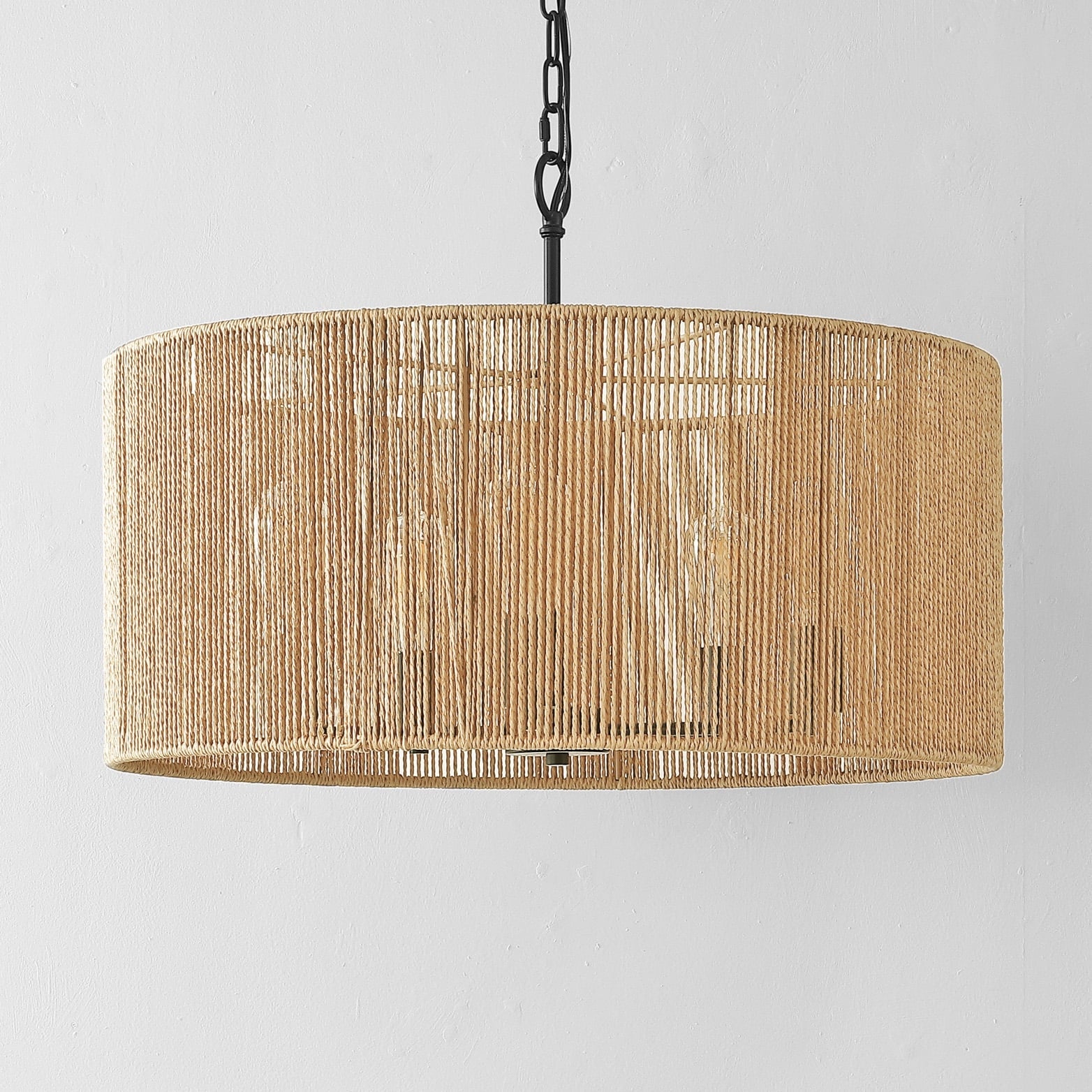 SAFAVIEH Rylumi 5-Light LED Natural Paper Pendant Light with Brown Shade