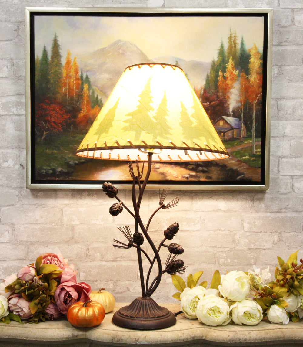 Ebros 27" Rustic Pine Tree Table Lamp - From Where - 