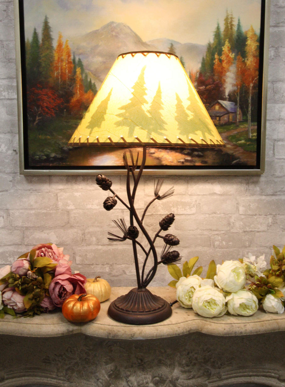 Ebros 27" Rustic Pine Tree Table Lamp - From Where - 