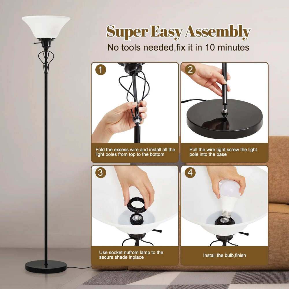70in Black Floor Lamp