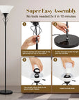 70in Black Floor Lamp