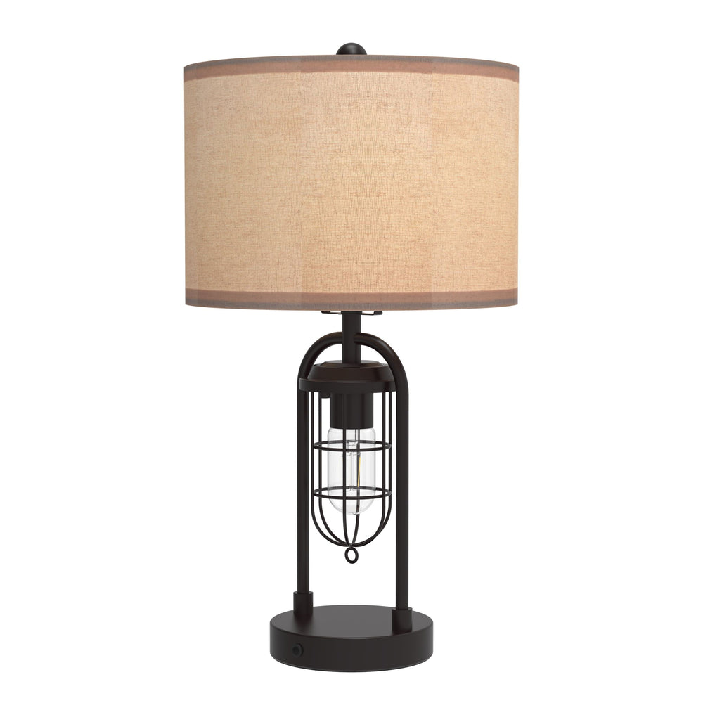 KYRID 21’’ Table Lamps Set of 2 with USB Port and Night Light, Modern Farmhouse Side Table Lamp with White Drum Shade, Painted Bronze Finish (Bulbs Included)