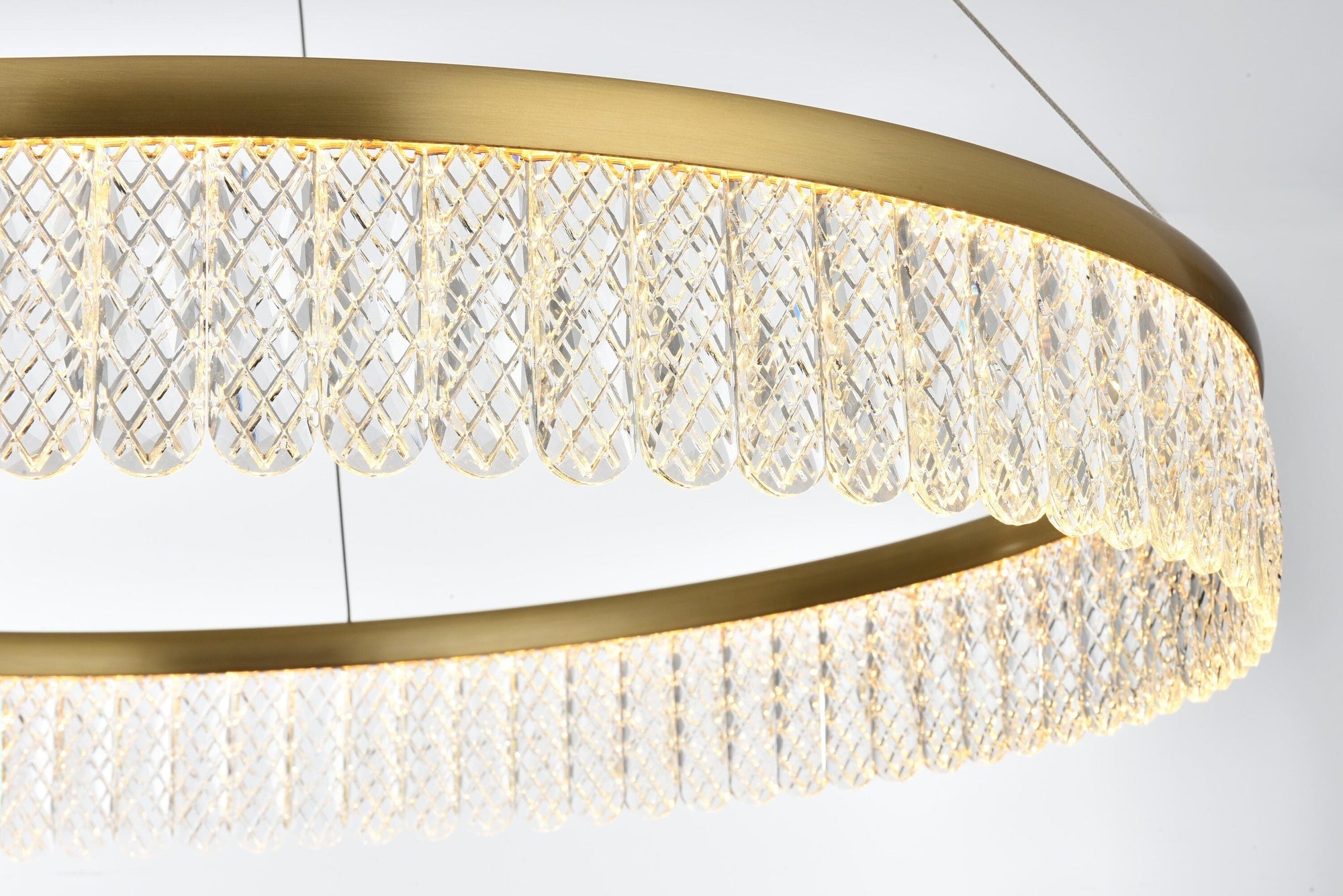 Elegant 32 - Inch Chandelier in Satin Gold - From Where - 