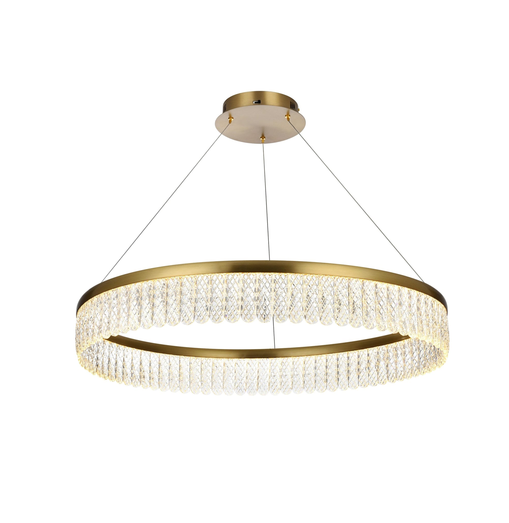 Elegant 32 - Inch Chandelier in Satin Gold - From Where - 
