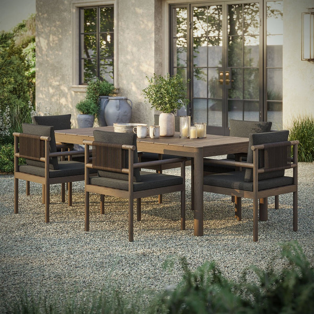 Eleni 7 Piece Outdoor Patio Teak Wood Dining Set - From Where Finds - 