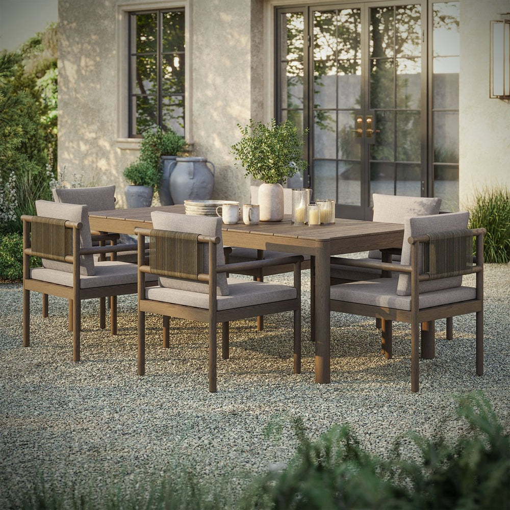 Eleni 7 Piece Outdoor Patio Teak Wood Dining Set - From Where Finds - 