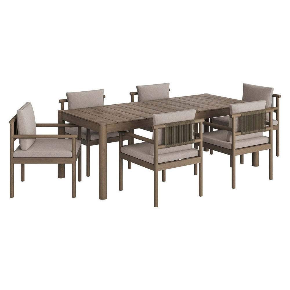 Eleni 7 Piece Outdoor Patio Teak Wood Dining Set - From Where Finds - 