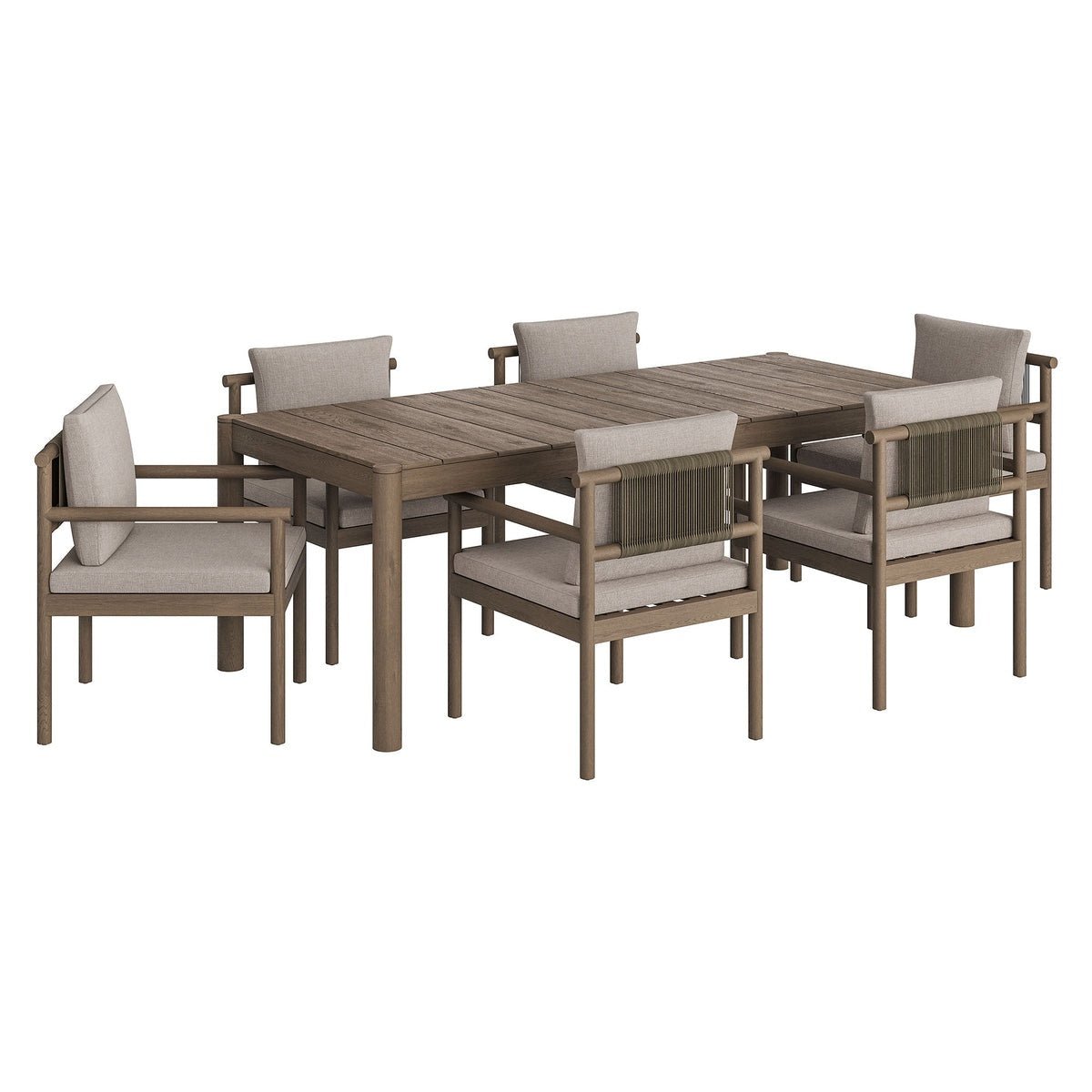 Eleni 7 Piece Outdoor Patio Teak Wood Dining Set - From Where Finds - 