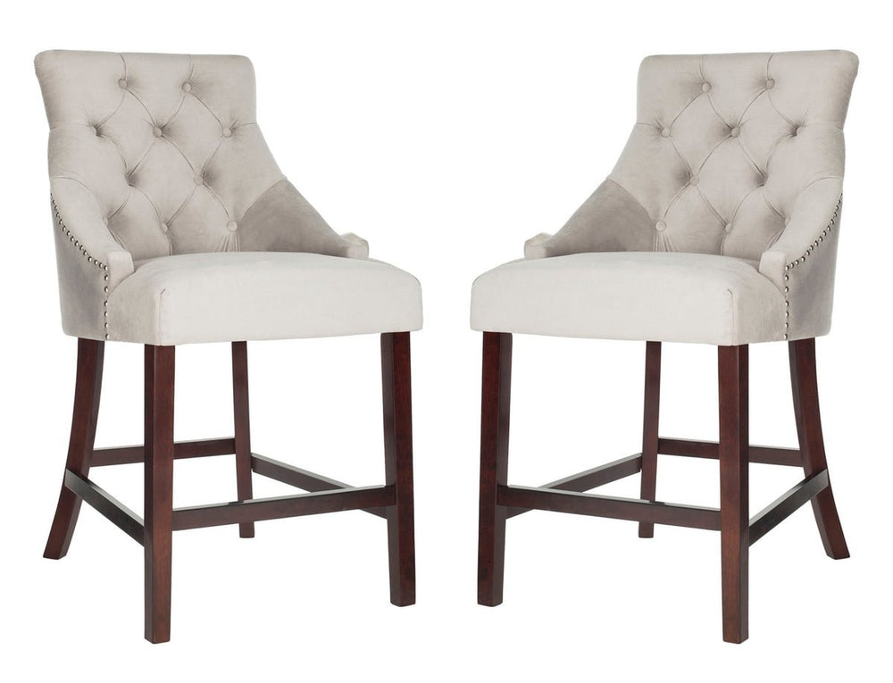 Eleni Tufted Wing Back Counter Stool (Set of 2) - From Where Finds - 