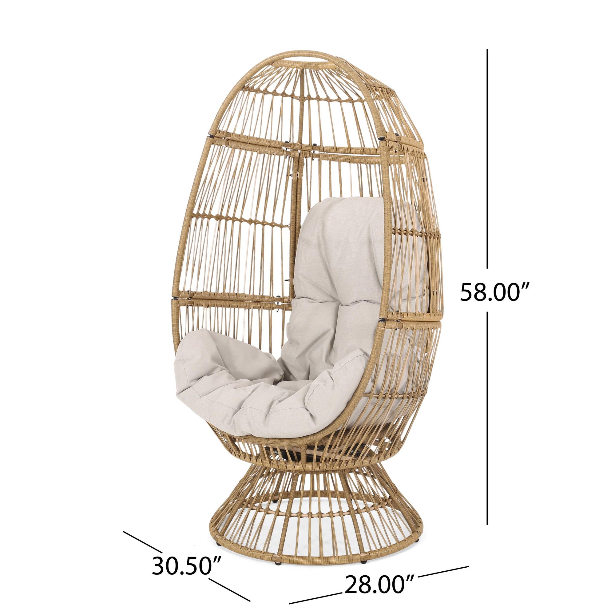 Ellen Wicker Swivel Egg Chair - From Where - 