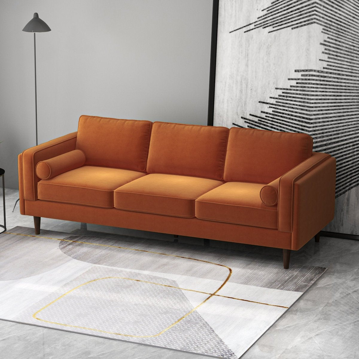 Elmhurst 86" Velvet Square Arm Sofa - From Where - 