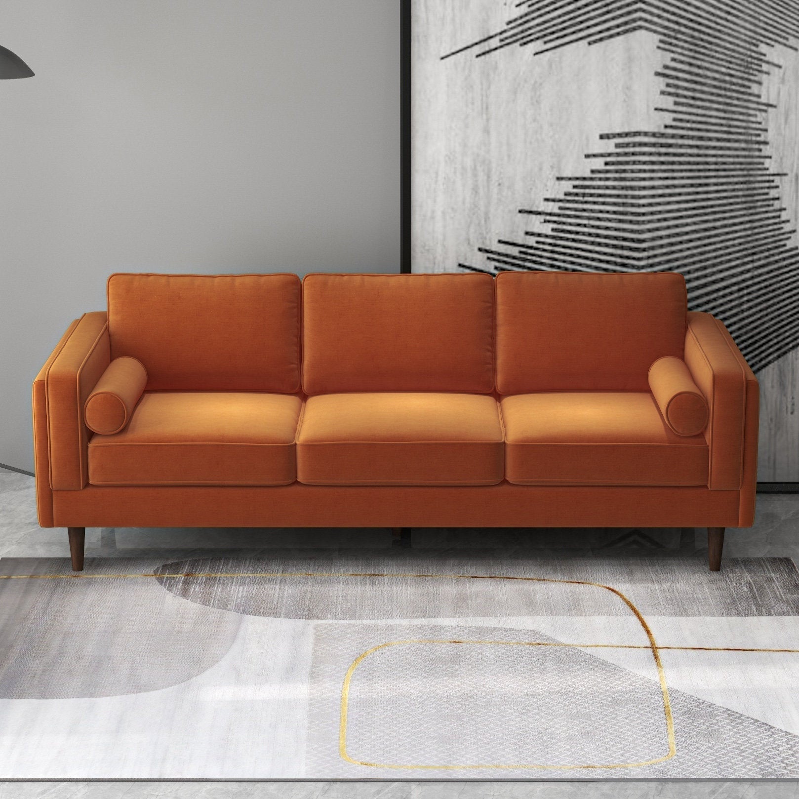 Elmhurst 86" Velvet Square Arm Sofa - From Where - 