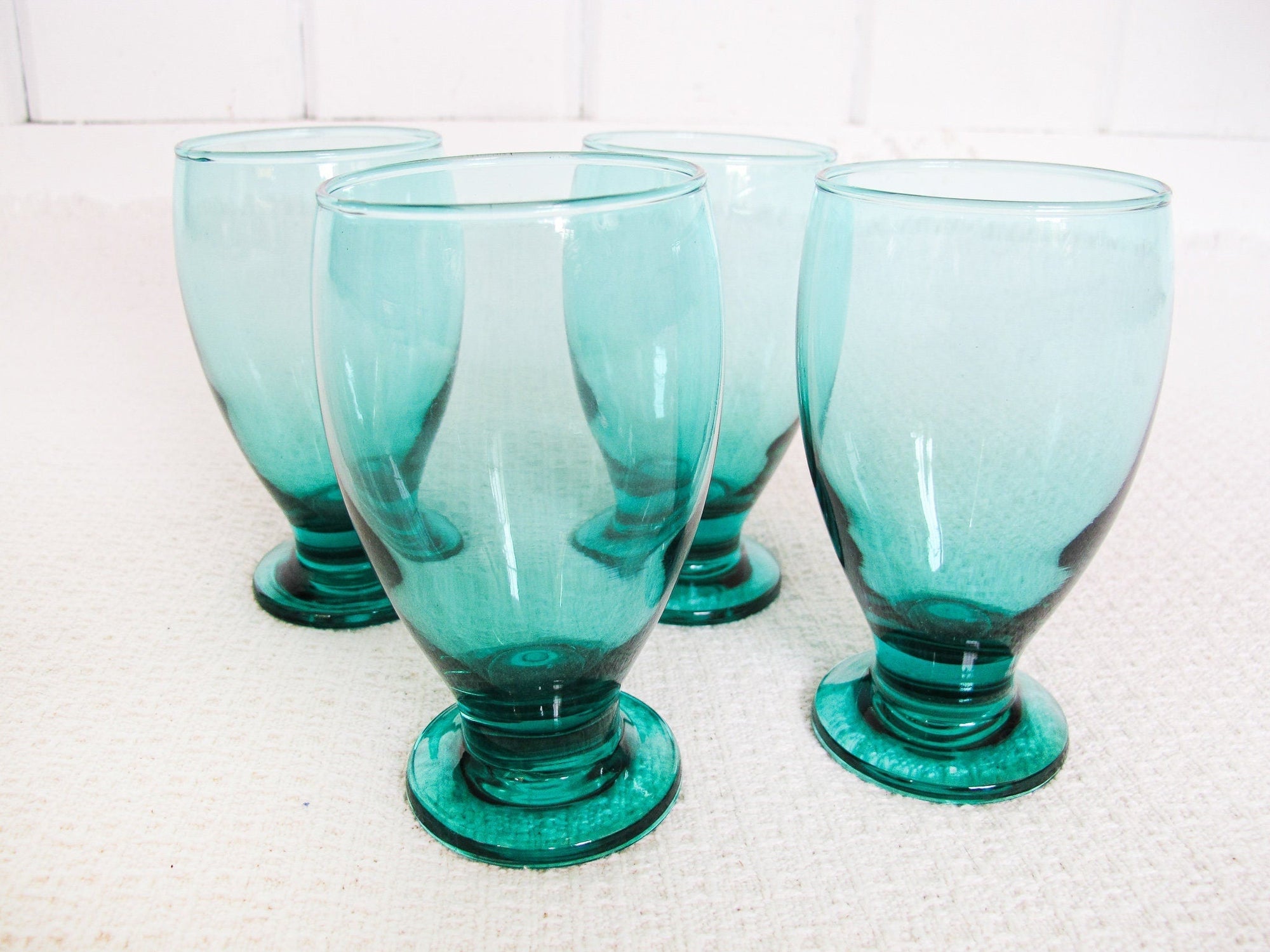 Emerald Green Water Glasses Set of Four - From Where - 