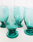 Emerald Green Water Glasses Set of Four - From Where - 