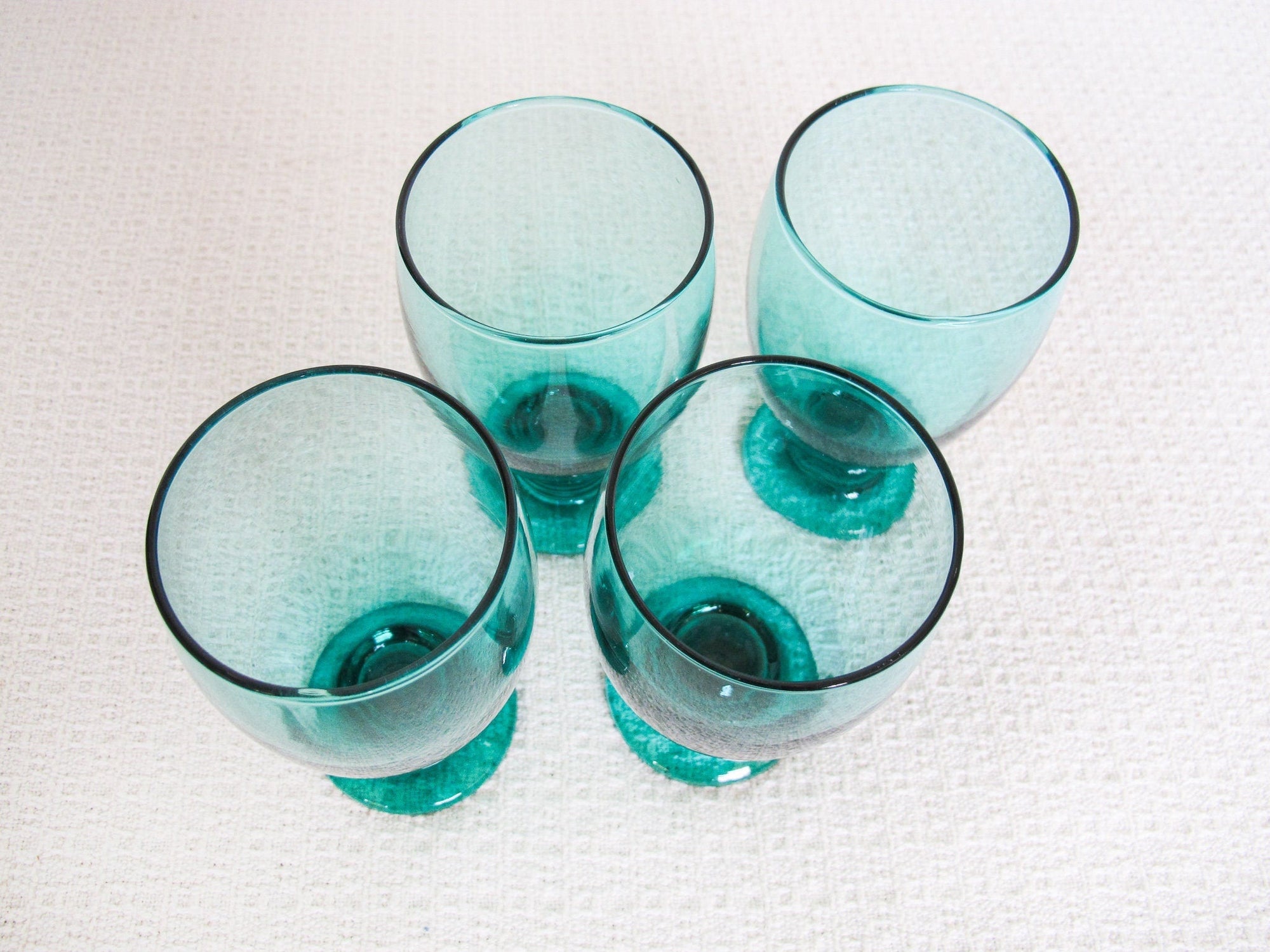 Emerald Green Water Glasses Set of Four - From Where - 