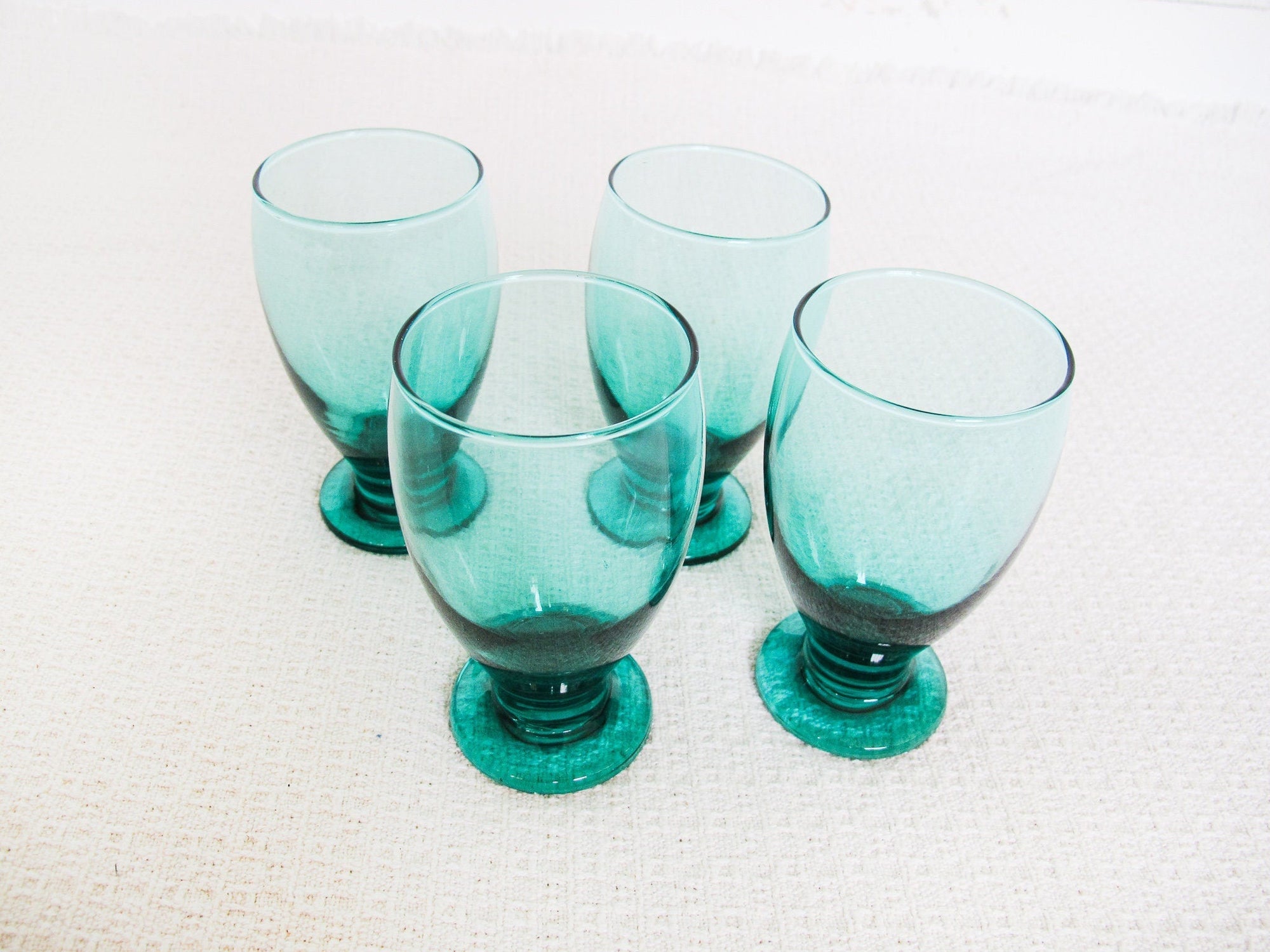 Emerald Green Water Glasses Set of Four - From Where - 