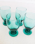 Emerald Green Water Glasses Set of Four - From Where - 